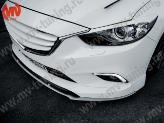 Сплиттер var №1 под клыки переднего бампера SkyActiv Sport Mazda 6 GJ / Atenza GJ (2012 - 2018) 