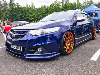 Юбка переднего бампера Modulo Honda Accord 8 (VIII) / Acura TSX (CU/CW) (2008-2013) + УСТАНОВОЧНЫЙ КОМПЛЕКТ