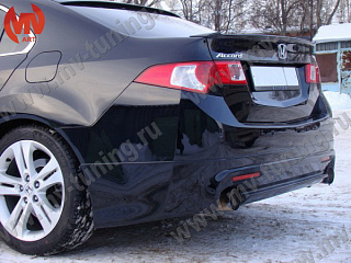Юбка заднего бампера "Mugen Style" Honda Accord 8 (VIII) / Acura TSX (CU) (2008-2013) + установочный комплект
