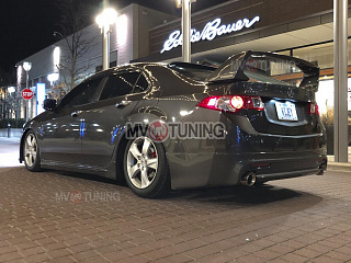 Юбка заднего бампера "Mugen Style" Honda Accord 8 (VIII) / Acura TSX (CU) (2008-2013) + установочный комплект