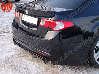 Юбка заднего бампера "Mugen Style" Honda Accord 8 (VIII) / Acura TSX (CU) (2008-2013) + установочный комплект