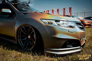 Юбка переднего бампера Modulo Honda Accord 8 (VIII) / Acura TSX (CU/CW) (2008-2013) + УСТАНОВОЧНЫЙ КОМПЛЕКТ